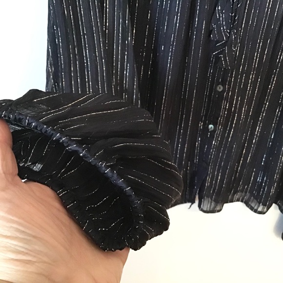 Anthropologie Seen Worn Kept Pleasant Blouse Lurex Oversized - Picture 5 of 8